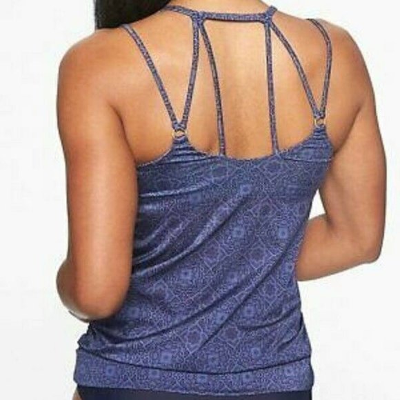 Athleta Aqualuxe Print Blousy Tankini Top size XS - Picture 2 of 2